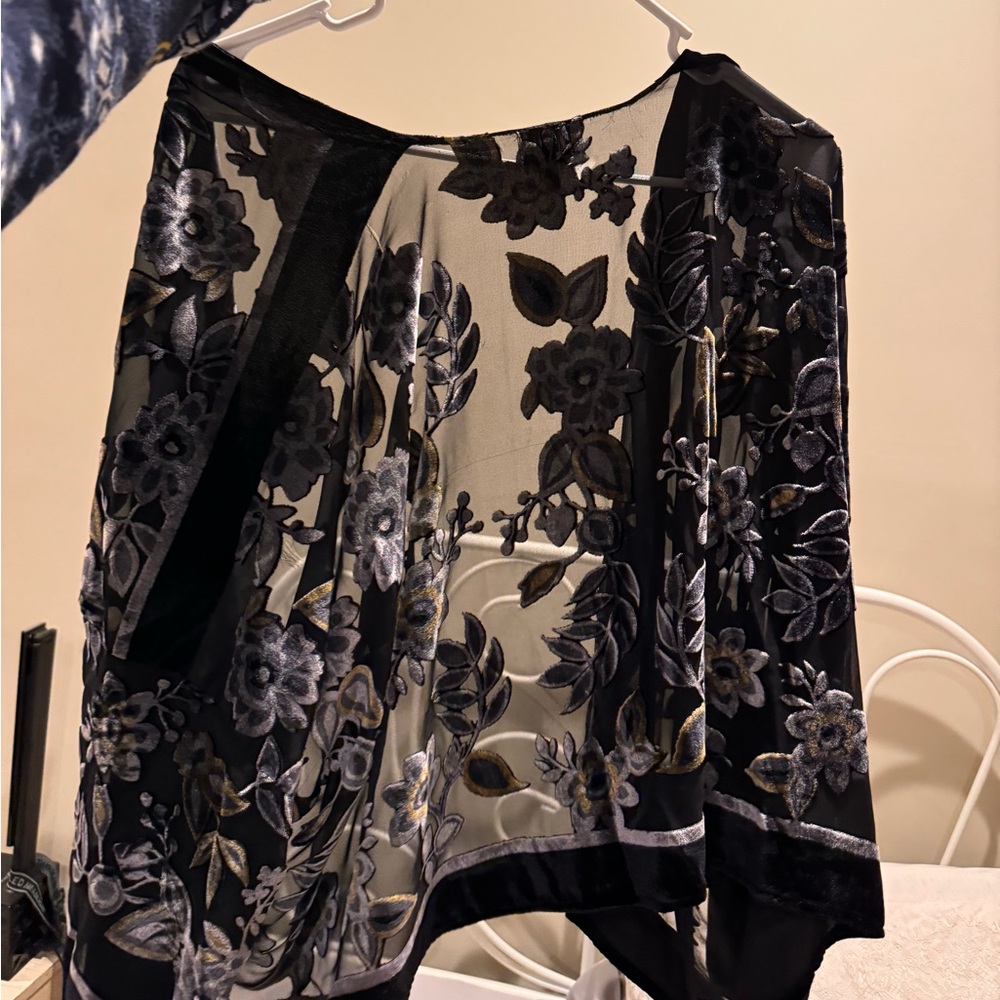 Sheer velvet wrap